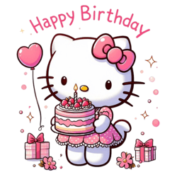 Hello Kitty Happy Birthday Hello Kitty Easter Bunny Svg And Png Cricut File Download