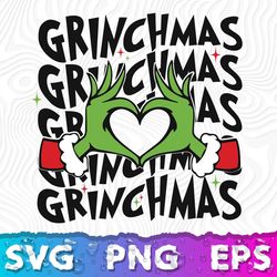 Get into the whimsical Grinchmas spirit with this retro Christmas Sublimation PNG and Cricut SVG
