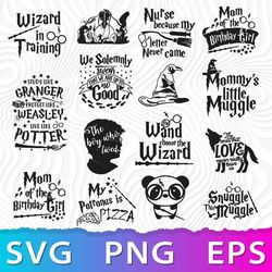 Harry Potter SVG Bundle, Harry Potter PNG, Harry Potter Cricut Designs, Harry Potter Logo Transparent