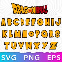 Dragon Ball Font SVG, Nike Cricut file, Cut files, Layered digital vector file, Digital download, Decor, Decal