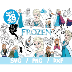 frozen svg bundle disney cricut silhouette elsa olaf png dxf clipart