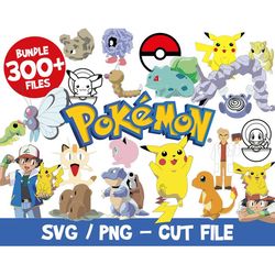 Pokemon bundle clipart svg cricut silhouette cutting vector vinyl png pikachu