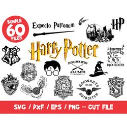Harry Potter svg bundle HP cricut silhouette hogwart quidditch gryffindor vinyl cut file