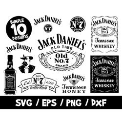 Jack Daniel's svg bundle logo old No 7 brand tag tennessee whiskey cricut clipart