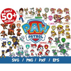 Paw patrol svg Skye Chase Everest Tracker Rubble for cricut silhouette clipart bundle png