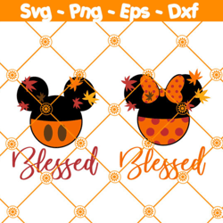 blessed mouse couple bundle svg, disney thanksgiving svg, fall autumn 2022 svg, thanksgiving svg, file for cricut