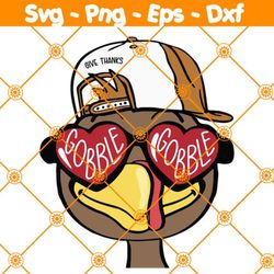 boy turkey gobble gobble svg, snapback cap svg, turkey thanksgiving svg, boy turkey svg, thanksgiving svg, gift for kids