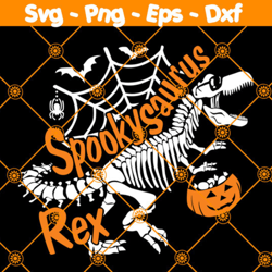 spooky saurus rex svg, halloween dinosaur svg, t-rex skeleton svg, halloween saurus svg, file for cricut