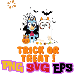 bluey halloween svg bluey trick or treat svg digital cricut file svg png eps file
