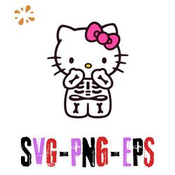 funny halloween kitty cat skeleton svg cutting digital file svg png eps