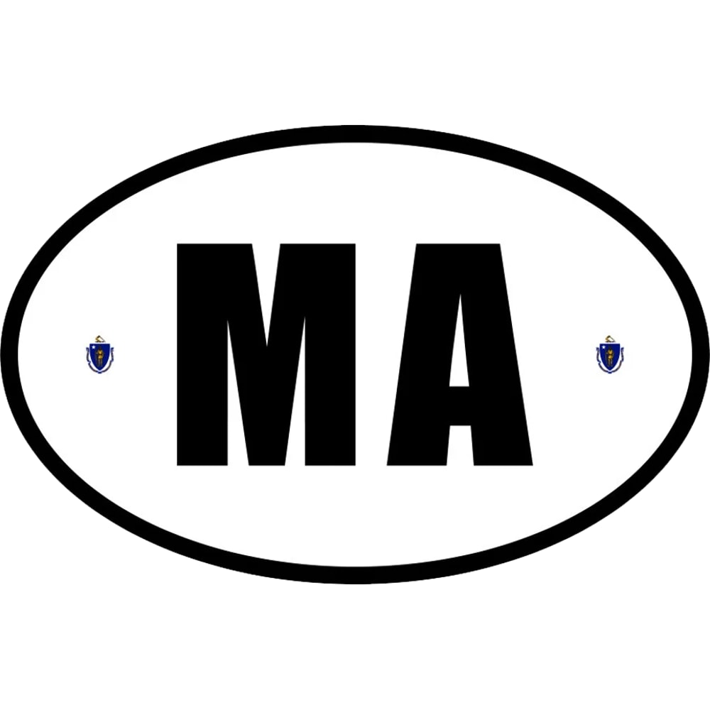 Massachusetts State Flag Oval Sticker Self Adhesive Vinyl V3 MA - C4741.png