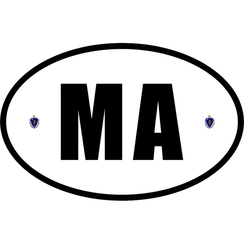 Massachusetts State Flag Oval Sticker Self Adhesive Vinyl V3 MA - C4741.png