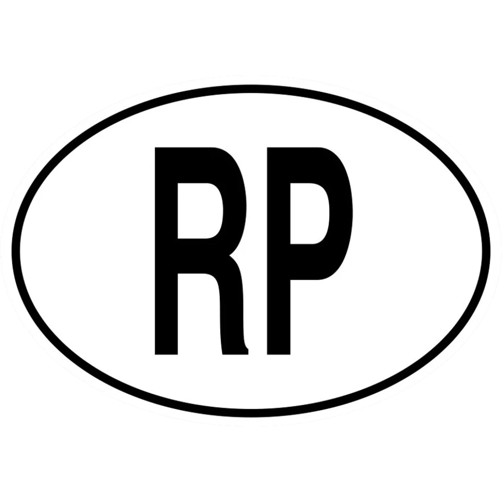 RP Philippines Country Code Oval Sticker Self Adhesive Vinyl Filipino euro - C1518.png