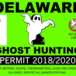 Delaware Ghost Hunting Permit Sticker Self Adhesive Vinyl Paranormal Hunter DE - C1061