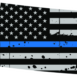 Distressed Thin Blue Line Colorado State Shaped Subdued US Flag Sticker Self Adhesive Vinyl police - C3781