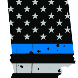 Distressed Thin Blue Line Indiana State Shaped Subdued US Flag Sticker Self Adhesive Vinyl police IN - C3809