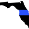 Florida State Shaped The Thin Blue Line Sticker Self Adhesive Vinyl police FL - C3419.png