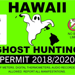 hawaii ghost hunting permit sticker self adhesive vinyl paranormal hunter hi - c1064
