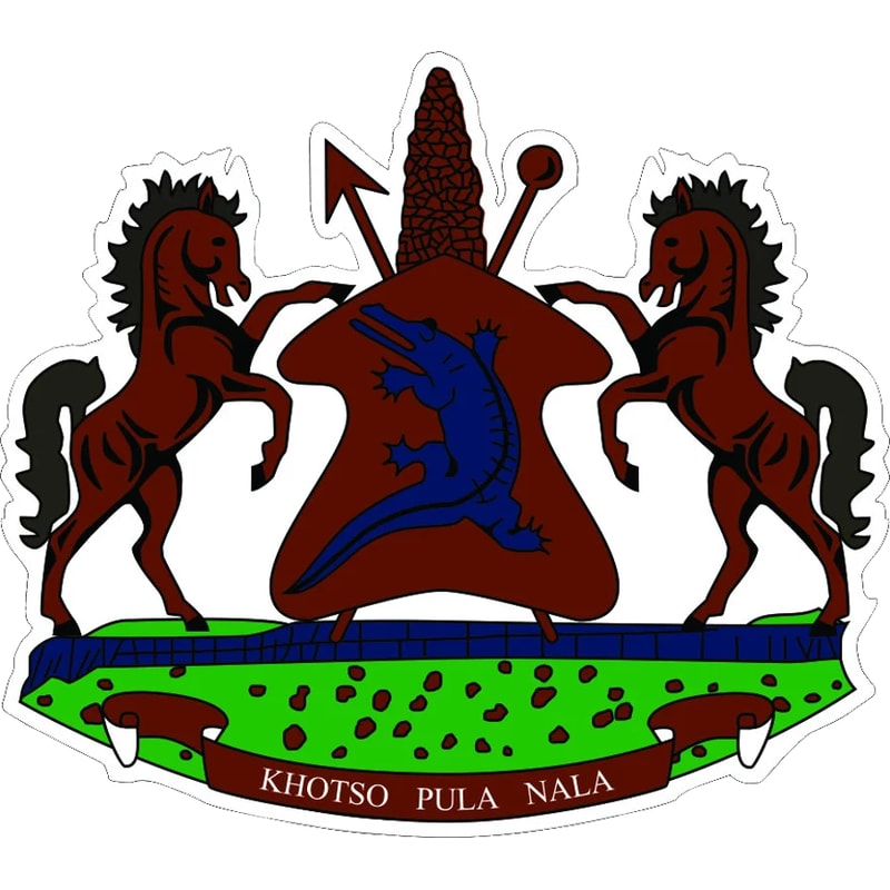 Lesotho Coat of Arms Sticker Self Adhesive Vinyl Mosotho flag LSO LS - C2704.png
