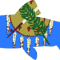 Oklahoma State Shaped Trout Sticker Self Adhesive Vinyl Cinyl OK fly fishing fish - C5272.png