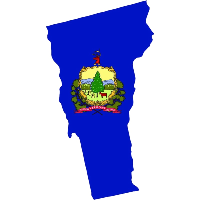 Vermont State Shaped Flag Sticker Self Adhesive Vinyl VT - C3107.png