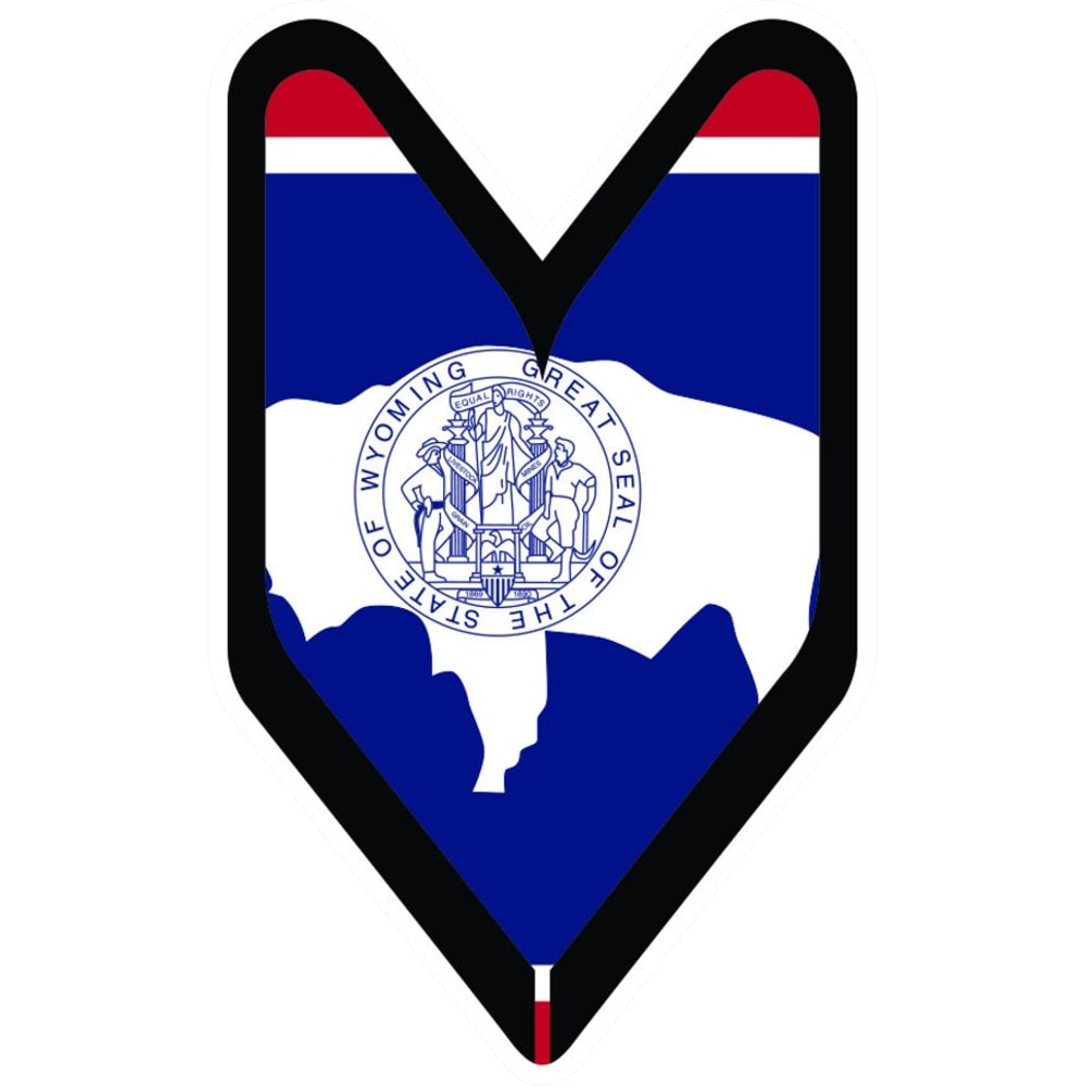 Wyoming Driver Badge Sticker Self Adhesive Vinyl wakaba leaf soshinoya wyomingite WY - C2583.png