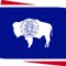 Wyoming State Shaped Flag Sticker Self Adhesive Vinyl WY - C3117.png