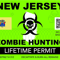 Zombie New Jersey State Hunting Permit Sticker Self Adhesive Vinyl NJ - C2976.png