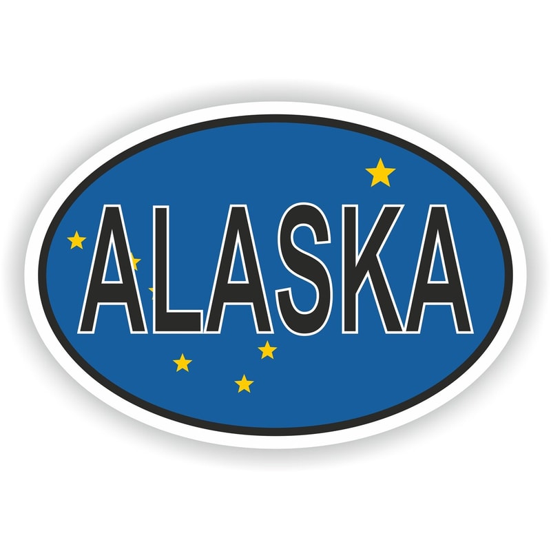 ALASKA Country Code Oval Sticker with Flag for Bumper Laptop Book Fridge Motorcycle Helmet ToolBox Door Hard Hat Tool Box Locker PC.jpg