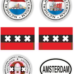 amsterdam set of stickers for laptop book water bottle fridge guitar motorcycle helmet toolbox door pc boat