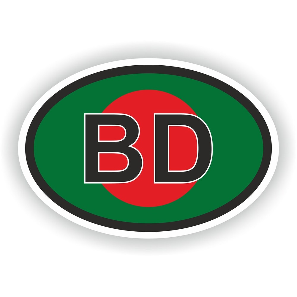 BANGLADESH Country Code Oval Sticker with Flag for Bumper Laptop Book Fridge Motorcycle Helmet ToolBox Door Hard Hat Tool Box Locker PC.jpg