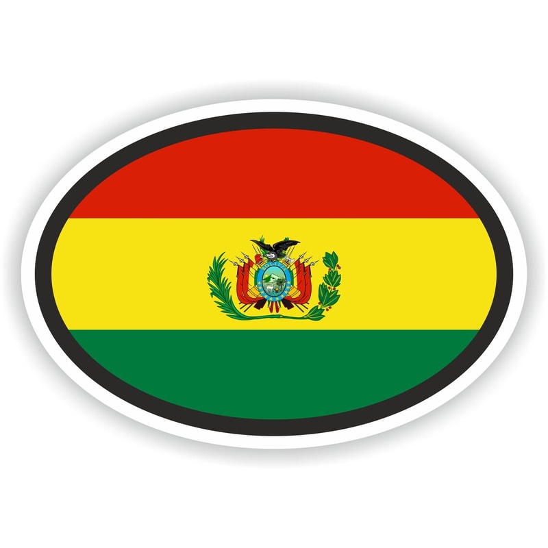Bolivia Oval Sticker with Flag for Bumper Laptop Book Fridge Motorcycle Helmet Door Tool Box Locker PC.jpg