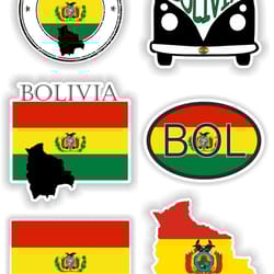 bolivia set of stickers for laptop book water bottle fridge guitar motorcycle helmet toolbox door pc boat