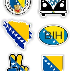bosnia set of stickers for laptop book water bottle fridge guitar motorcycle helmet toolbox door pc boat