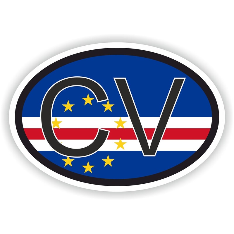 CAPE VERDE Country Code Oval Sticker with Flag for Bumper Laptop Book Fridge Motorcycle Helmet Door Hard Tool Box Locker PC.jpg