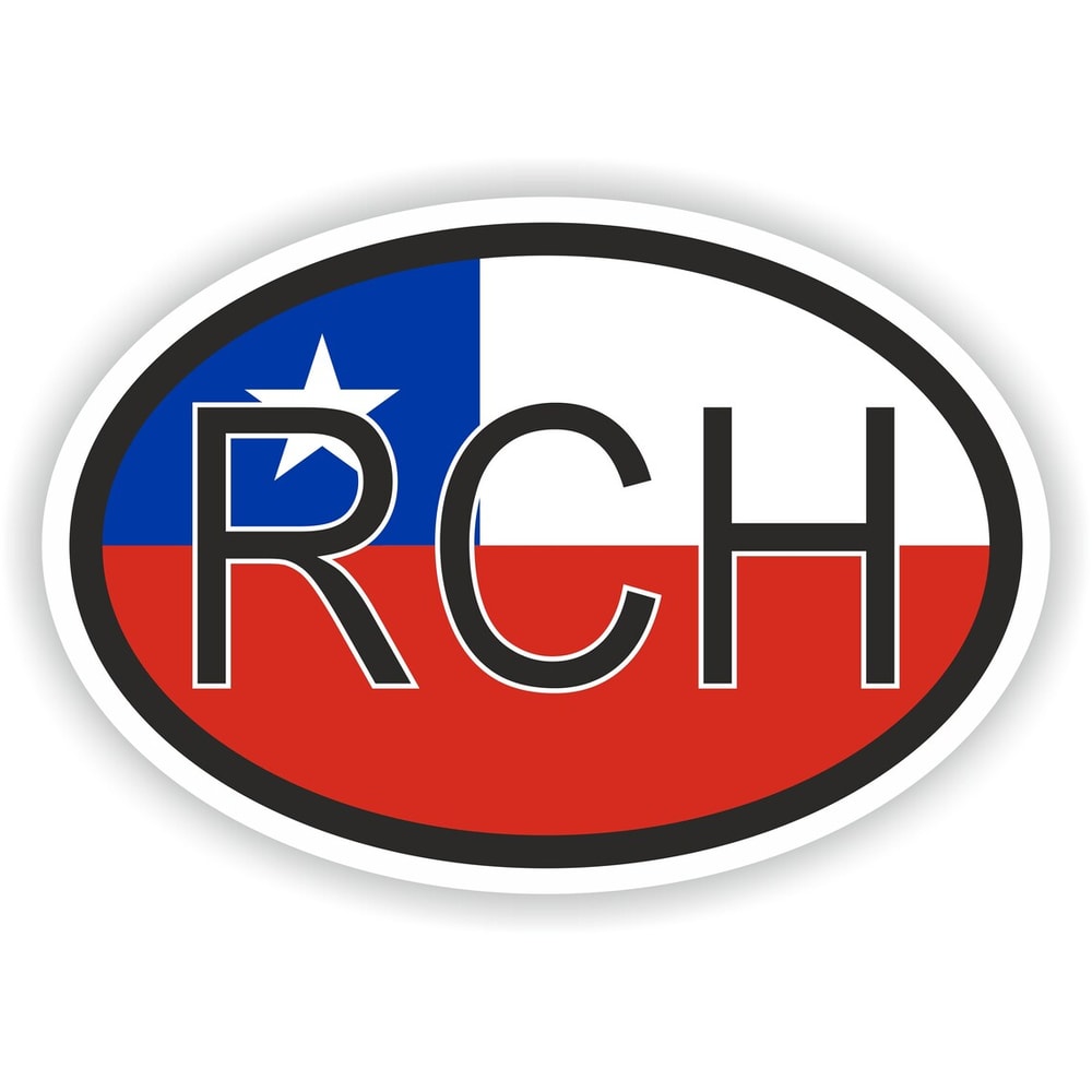 Chile Country Code Oval Sticker with Flag for Bumper Laptop Book Fridge Motorcycle Helmet Door Hard Tool Box Locker PC.jpg