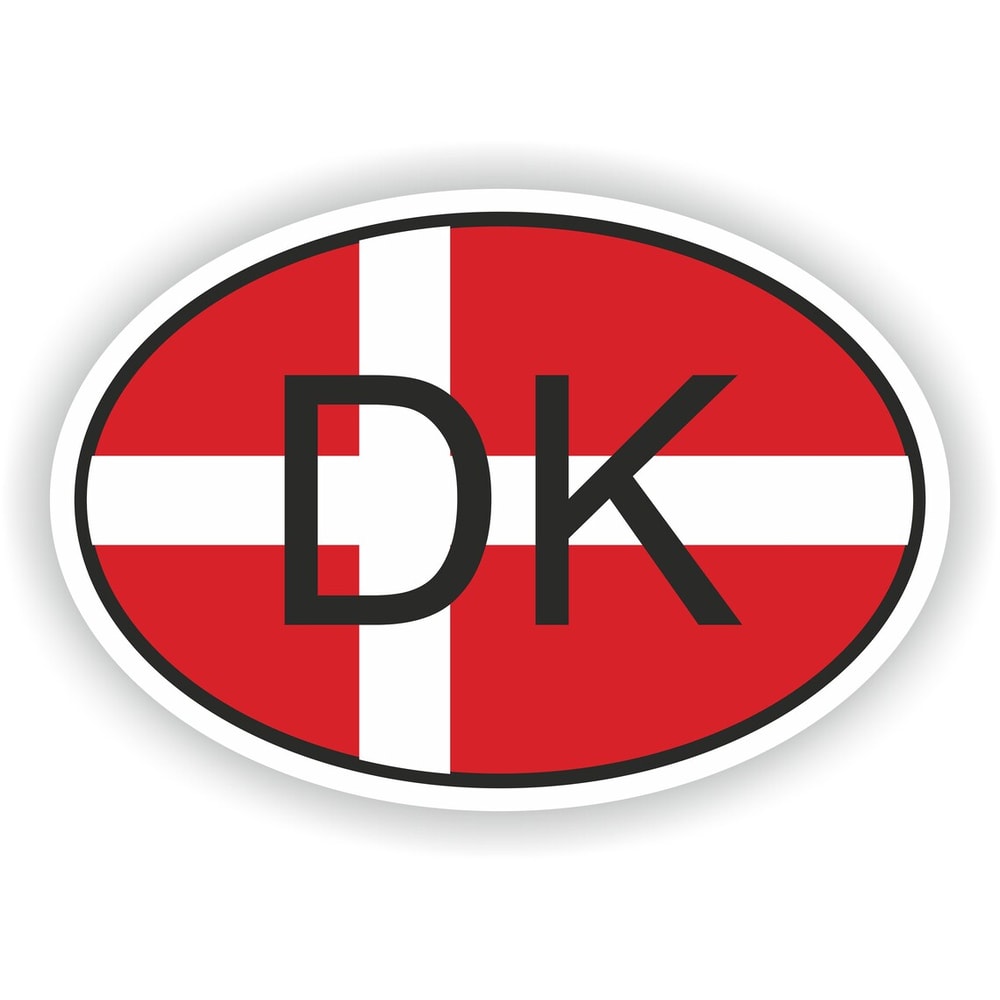 DENMARK Country Code Oval Sticker with Flag for Bumper Laptop Book Fridge Motorcycle Helmet Door Tool Box Locker PC.jpg