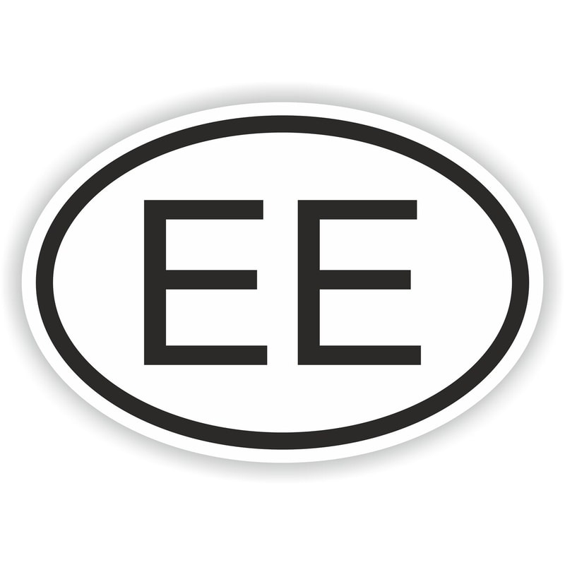 EE Escursionista Estero Country Code Oval Sticker for Bumper Laptop Book Fridge Motorcycle Helmet ToolBox Door PC Hard Hat Tool Box Locker.jpg