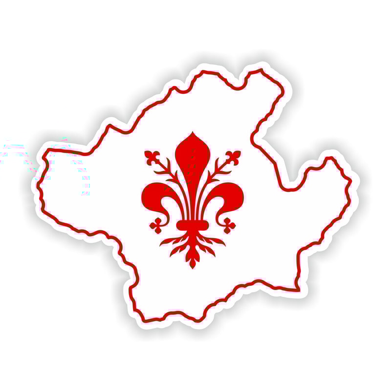 Firenze Florence Map Flag Vinyl Sticker 0