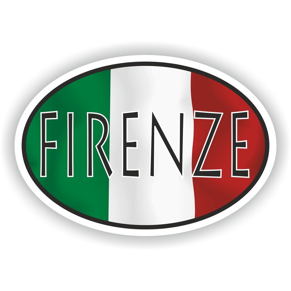 Firenze Italy Country Code Oval Sticker With Flag For Bumper Laptop Book Fridge Helmet ToolBox Door PC Hard Hat Tool Box 0