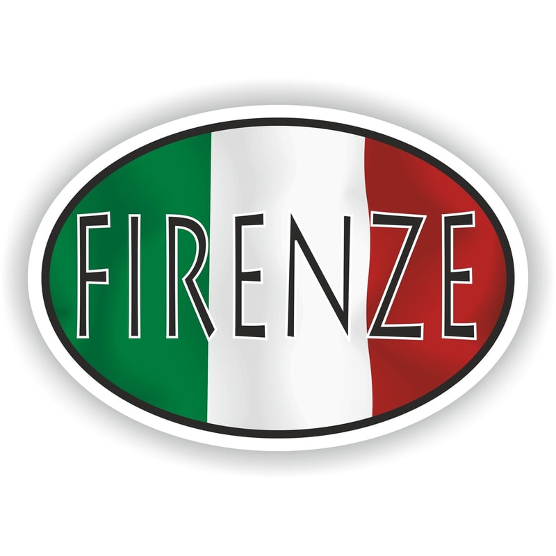 Firenze Italy Country Code Oval Sticker With Flag For Bumper Laptop Book Fridge Helmet ToolBox Door PC Hard Hat Tool Box 0