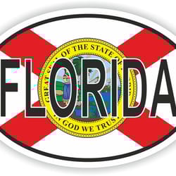 florida usa country code oval sticker with flag for bumper laptop book fridge helmet toolbox door pc hard hat tool box l
