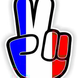 france hand sticker peace victory for laptop book fridge guitar motorcycle helmet toolbox door pc boat hippy