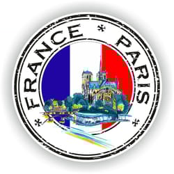 france paris notre dame 02 seal sticker round flag for laptop book fridge guitar motorcycle helmet toolbox door pc boat
