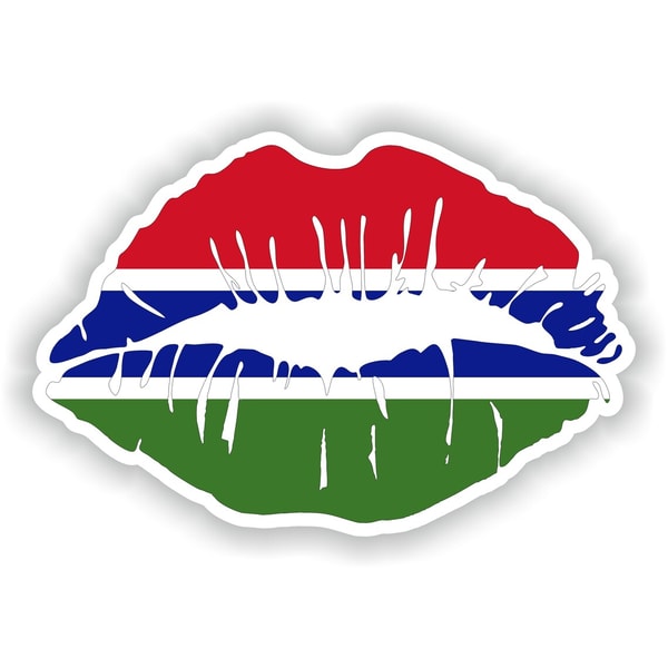 Gambia Lips Flag Vinyl Sticker 0