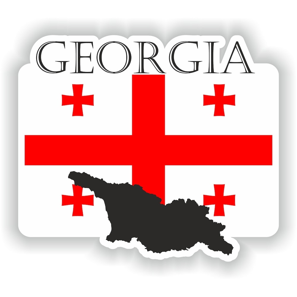 Georgia Country Project Flag Vinyl Sticker 0