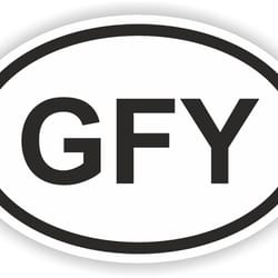 gfy country code oval attitude funny sticker rude offensive for bumper laptop book fridge helmet toolbox door hard hat t