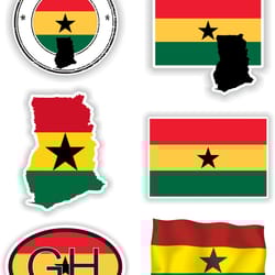 ghana set of stickers for laptop book water bottle fridge guitar motorcycle helmet toolbox door pc boat
