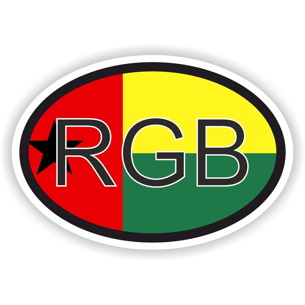 Guinea Bissau Country Code Oval Sticker With Flag For Bumper Laptop Book Fridge Motorcycle Helmet Door Tool Box Locker P 0