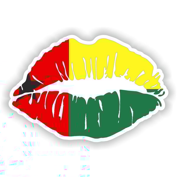 Guinea Bissau Lips Flag Vinyl Sticker 0